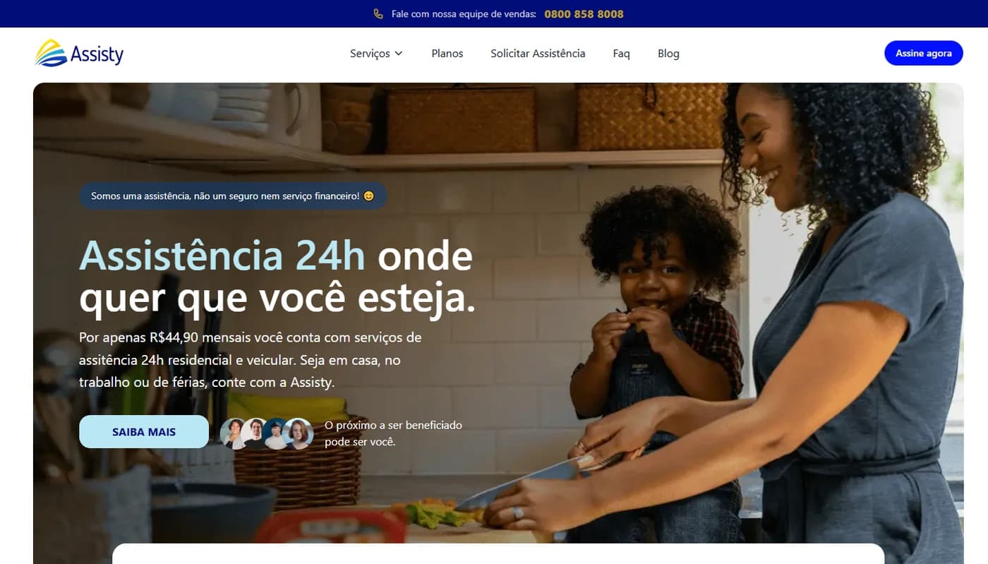Plataforma Assisty — Assistência · Serviços desenvolvida pela Wings Tech